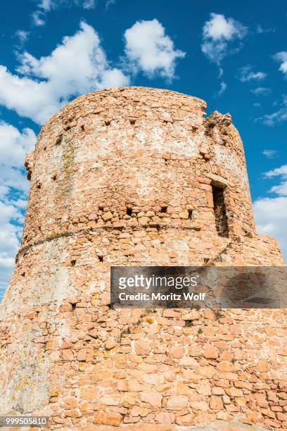 genoese tower, gulf of porto, corsica, france - genoese stock pictures, royalty-free photos & images
