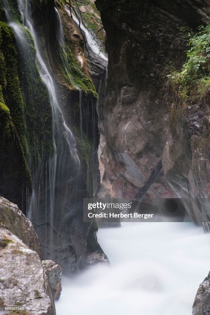 Waterfall, Wimbachklamm, Berchtesgaden, Upper Bavaria, Bavaria, Germany