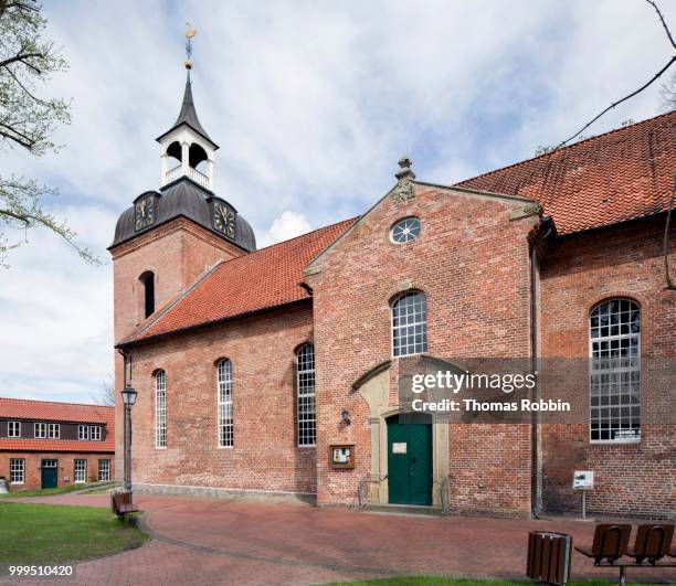 protestant nikolaikirche church, 1776, wittmund, east frisia, lower saxony, germany - 1776 stock pictures, royalty-free photos & images