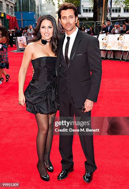 Barbara Mori and Hrithik Roshan attend the European Premiere of 'Kites' at Odeon West End on May 18, 2010 in London, England.