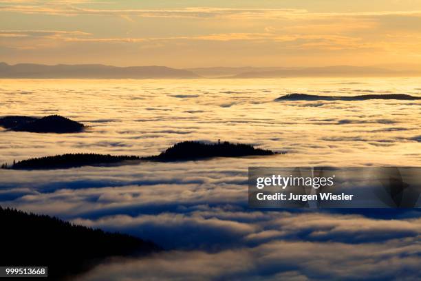 view from feldberg over the rhine valley to the vosges, inversion weather, black forest, baden-wuerttemberg, germany - inversion_(meteorology) stock-fotos und bilder