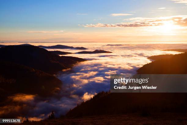 view from feldberg over the rhine valley to the vosges, inversion weather, black forest, baden-wuerttemberg, germany - inversion_(meteorology) stock-fotos und bilder