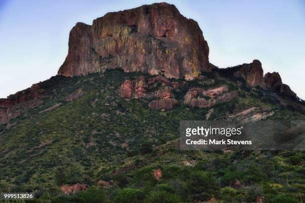 a morning portrait of casa grande peak - casa stock pictures, royalty-free photos & images
