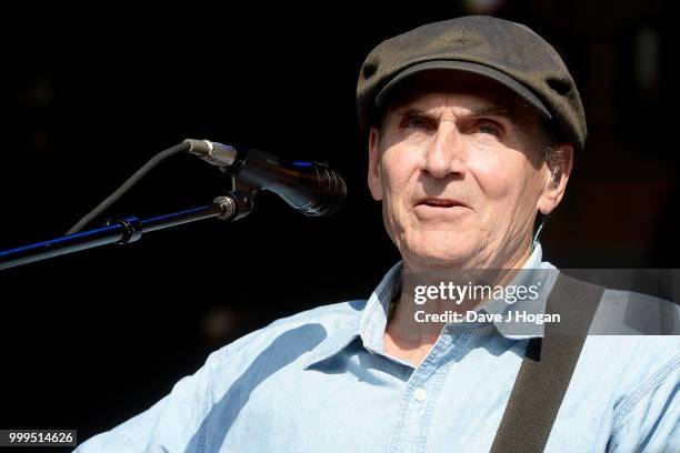 James Taylor performs on stage as Barclaycard present British Summer Time Hyde Park at Hyde Park on July 15, 2018 in London, England.