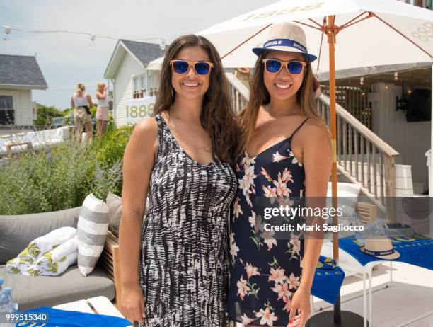 Evangelia Manolis and Roz Zhu attend the Modern Luxury + The Next Wave at Breakers Montauk on July 14, 2018 in Montauk, New York.