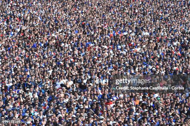 General view of the Fan Zone during the World Cup Final, France against Croatia, at the Champs de Mars on July 15, 2018 in Paris, France.