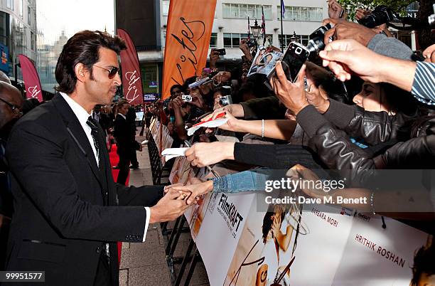 Hrithik Roshan attends the European Premiere of 'Kites' at Odeon West End on May 18, 2010 in London, England.