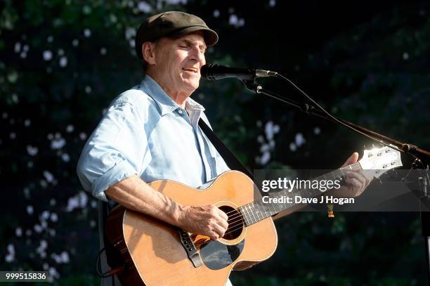 James Taylor performs on stage as Barclaycard present British Summer Time Hyde Park at Hyde Park on July 15, 2018 in London, England.