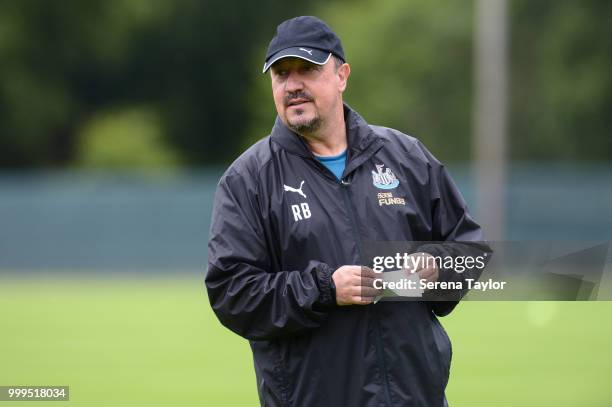 Newcastle United Manager Rafael Benitez during the Newcastle United Training session at Carton House on July 15 in Kildare, Ireland.