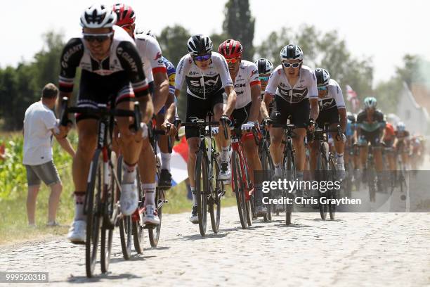 Christopher Froome of Great Britain and Team Sky / John Degenkolb of Germany and Team Trek Segafredo / Geraint Thomas of Great Britain and Team Sky /...