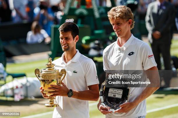 And KEVIN ANDERSON during day thirteen match of the 2018 Wimbledon on July 15 at All England Lawn Tennis and Croquet Club in London,England.