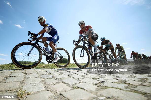 Julian Alaphilippe of France and Team Quick-Step Floors / Bob Jungels of Luxembourg and Team Quick-Step Floors / Warlaing À Brillon Sector 12 /...