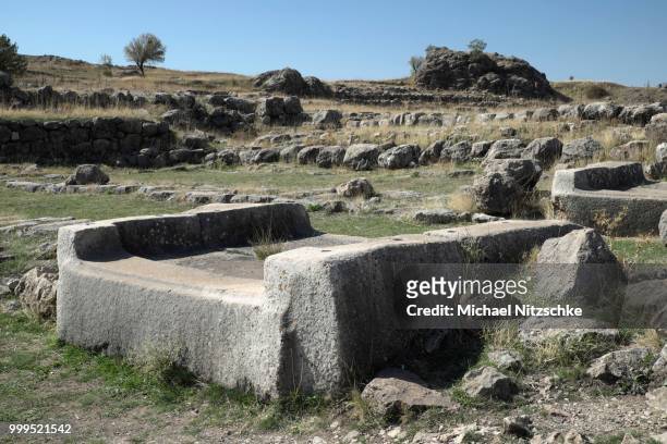 ruins of the hittite town of hattusa, near bogazkale, corum province, turkey - corum province stock pictures, royalty-free photos & images