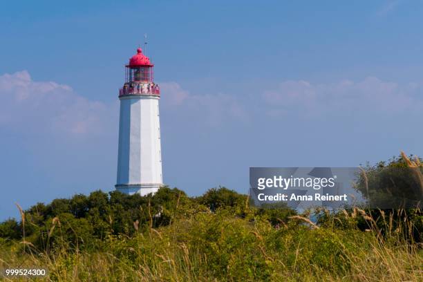 dornbusch lighthouse, hiddensee island, mecklenburg-western pomerania, germany - hiddensee stock-fotos und bilder