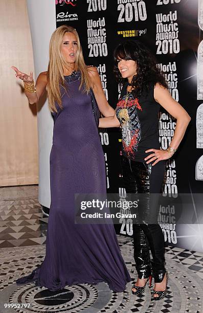 Tiziana Rocca and Michelle Rodriguez attend the World Music Awards 2010 at the Sporting Club on May 18, 2010 in Monte Carlo, Monaco.