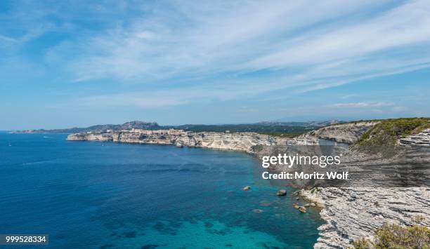 chalk cliffs, bonifacio, corsica, france - corse du sud stock pictures, royalty-free photos & images