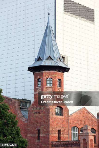 tower, centrale moabit, historic berlin power station, listed area of the moabit power station, moabit, mitte district, berlin, germany - centrale stock pictures, royalty-free photos & images