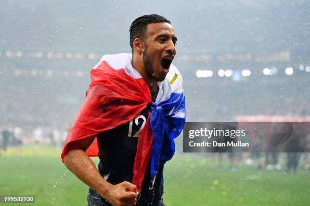 Corentin Tolisso of France celebrates victory following the 2018 FIFA World Cup Final between France and Croatia at Luzhniki Stadium on July 15, 2018...