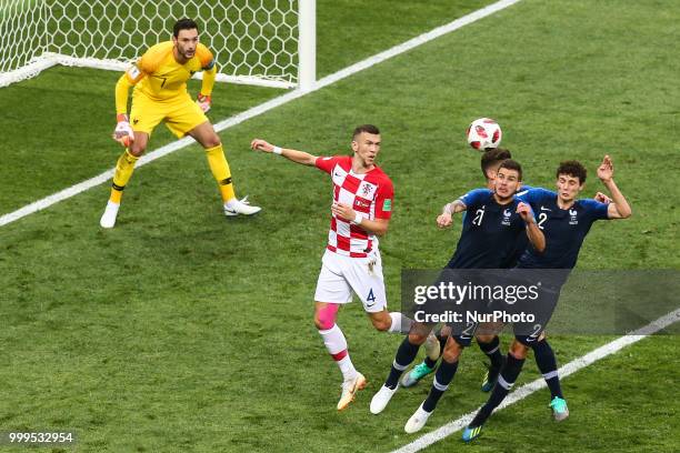 Ivan Perisic Hugo Lloris Lucas Hernandez Benjamin Pavard during the 2018 FIFA World Cup Russia Final between France and Croatia at Luzhniki Stadium...