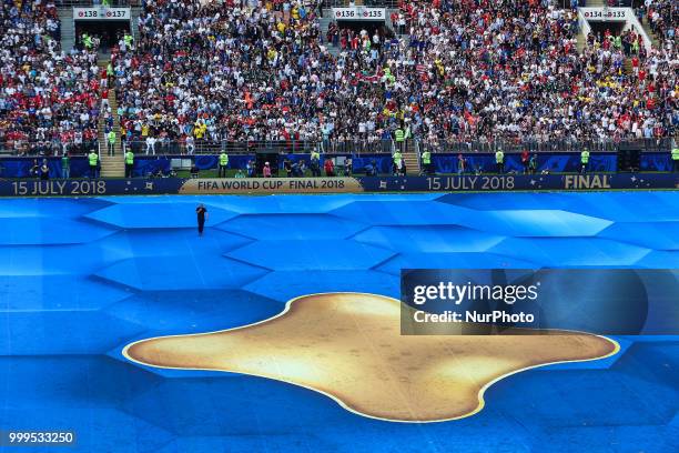 Opening Ceremony during the 2018 FIFA World Cup Russia Final between France and Croatia at Luzhniki Stadium on July 15, 2018 in Moscow, Russia.