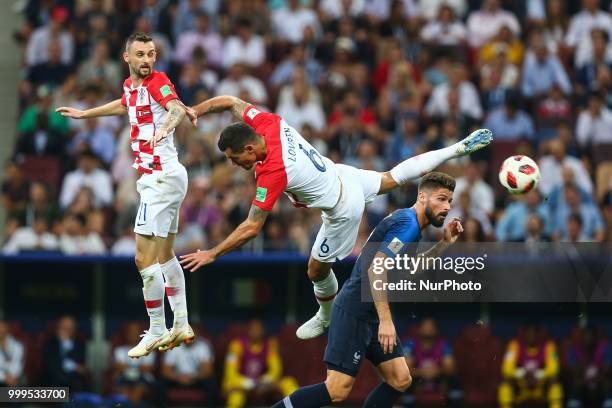 Dejan Lovren Marcelo Brozovic during the 2018 FIFA World Cup Russia Final between France and Croatia at Luzhniki Stadium on July 15, 2018 in Moscow,...