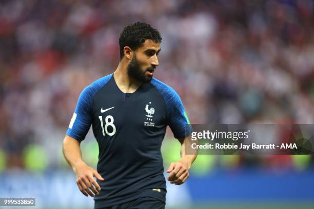 Nabil Fekir of France in action during the 2018 FIFA World Cup Russia Final between France and Croatia at Luzhniki Stadium on July 15, 2018 in...