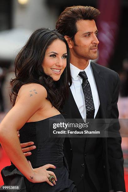 Barbara Mori and Hrithik Roshan attend the European Premiere of 'Kites' at Odeon West End on May 18, 2010 in London, England.