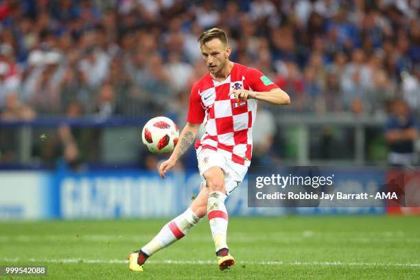 Ivan Rakitic of Croatia in action during the 2018 FIFA World Cup Russia Final between France and Croatia at Luzhniki Stadium on July 15, 2018 in...