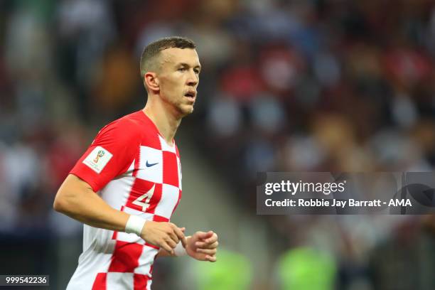 Ivan Perisic of Croatia in action during the 2018 FIFA World Cup Russia Final between France and Croatia at Luzhniki Stadium on July 15, 2018 in...