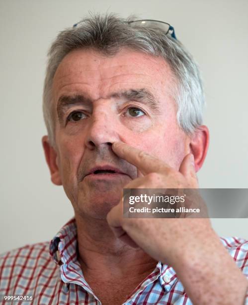 Head of Ryanair Michael O'Leary during a press conference, speaking on the bankruptcy and possible future of Air Berlin in Berlin, Germany, 30 August...