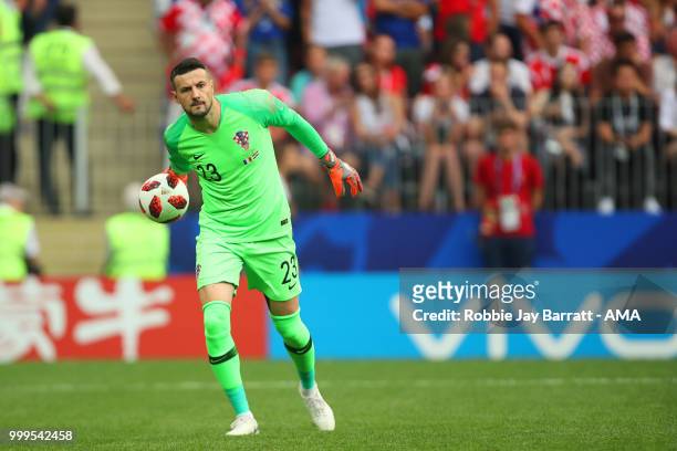 Danijel Subasic of Croatia in action during the 2018 FIFA World Cup Russia Final between France and Croatia at Luzhniki Stadium on July 15, 2018 in...