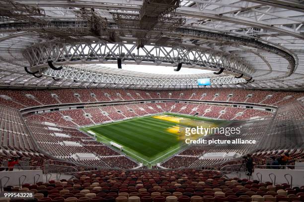 Picture of the interior of the Luzhniki Olympic Stadium taken in Moscow, Russia, 29 August 2017. The city is one of the locations for the Russia 2018...