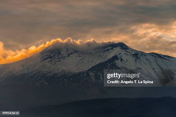 mount etna at dusk - angelo stock pictures, royalty-free photos & images