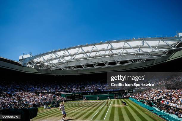 During day thirteen match of the 2018 Wimbledon on July 15 at All England Lawn Tennis and Croquet Club in London,England.