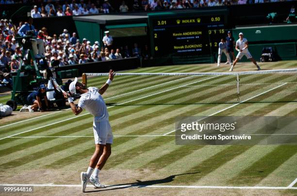 During day thirteen match of the 2018 Wimbledon on July 15 at All England Lawn Tennis and Croquet Club in London,England.