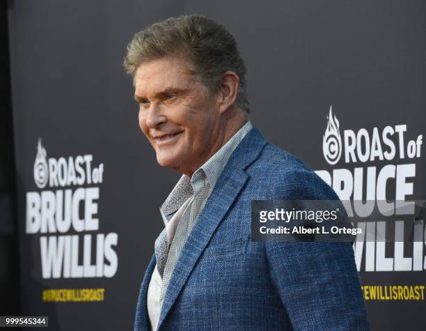 Actor David Hasselhoff arrives for the Comedy Central Roast Of Bruce Willis held at Hollywood Palladium on July 14, 2018 in Los Angeles, California.