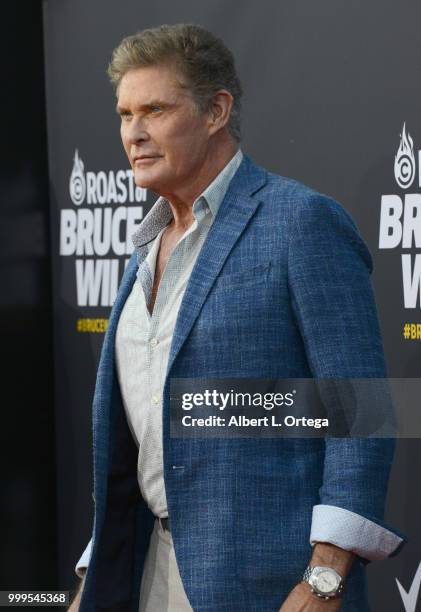 Actor David Hasselhoff arrives for the Comedy Central Roast Of Bruce Willis held at Hollywood Palladium on July 14, 2018 in Los Angeles, California.