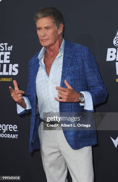 Actor David Hasselhoff arrives for the Comedy Central Roast Of Bruce Willis held at Hollywood Palladium on July 14, 2018 in Los Angeles, California.