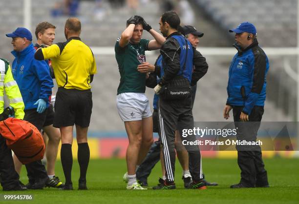 Dublin , Ireland - 15 July 2018; Neil Flynn of Kildare with medical staff during the GAA Football All-Ireland Senior Championship Quarter-Final Group...