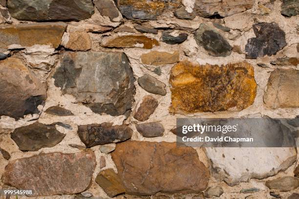 old stone foundation on barn, foster, eastern townships, quebec, canada - eastern townships quebec stock pictures, royalty-free photos & images