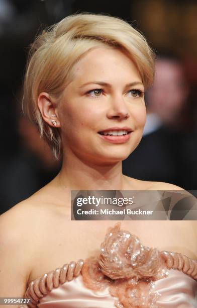 Actress Michelle Williams attends the "Blue Valentine" Premiere at the Palais des Festivals during the 63rd Annual Cannes Film Festival on May 18,...