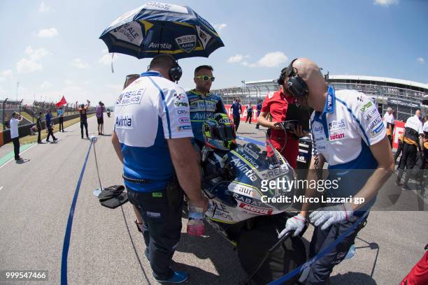 SXavier Simeon of Belgium and Reale Avintia Racing prepares to start on the grid during the MotoGP race during the MotoGp of Germany - Race at...