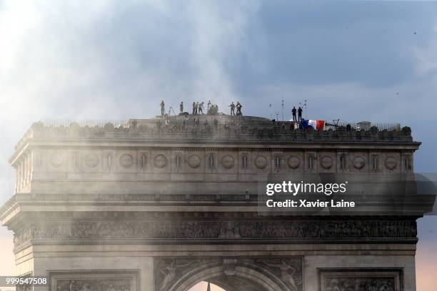 Fans Celebrate France Winning The World Cup 2018 Final Against Croatia at Champs Elysee, on July 15, 2018 in Paris, France.