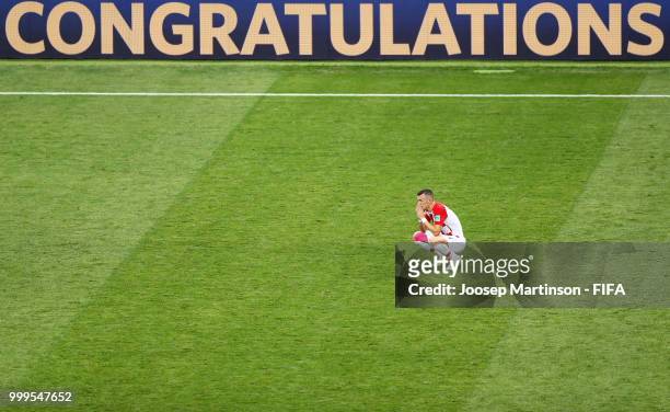 Ivan Perisic of Croatia shows his dejection following the 2018 FIFA World Cup Final between France and Croatia at Luzhniki Stadium on July 15, 2018...