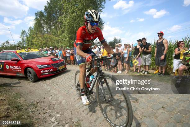 Jon Izaguirre Insausti of Spain and Bahrain Merida Pro Team / ont Thibault a Ennevelin Cobbles Sector 1 / Pave / during the 105th Tour de France...