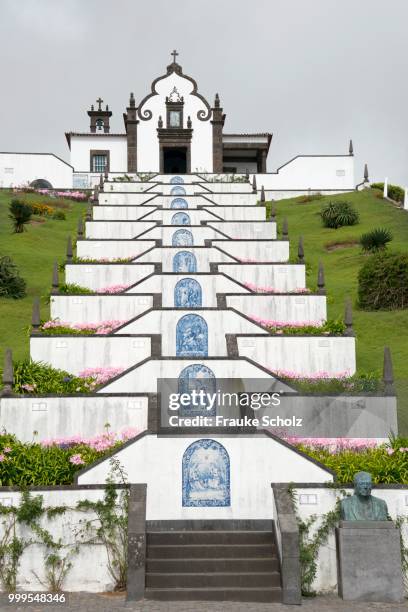 chapel hermitage of nossa senhora da paz, vila franca do campo, sao miguel iceland, azores, portugal - vila stock pictures, royalty-free photos & images