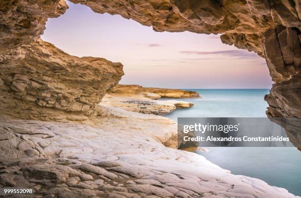 governors sea caves - republic of cyprus stock-fotos und bilder
