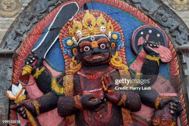 six-armed bhairava at durbar square, kathmandu, unesco world heritage site, nepal - valle de kathmandu fotografías e imágenes de stock