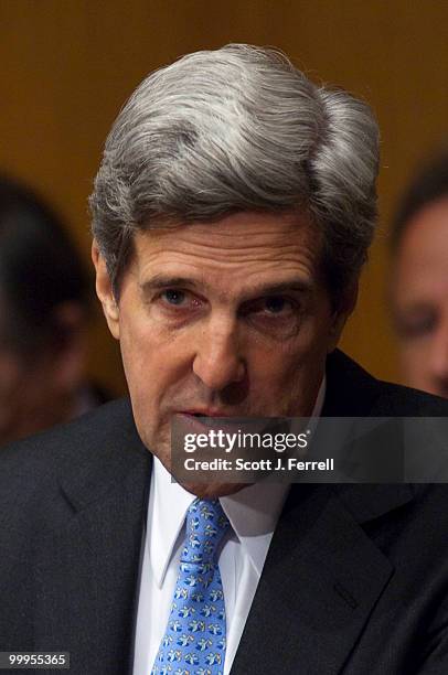 May 18: Chairman John Kerry, D-Mass., during the Senate Foreign Relations hearing with Joint Chiefs of Staff Chairman Adm. Michael Mullen, Secretary...