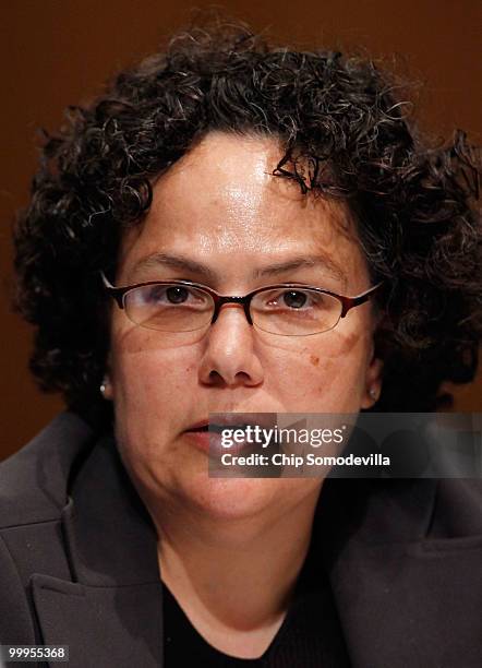 Council on Environmental Quality Chair Nancy Sutley testifies about the government response to the oil spill in the Gulf of Mexico before the Senate...